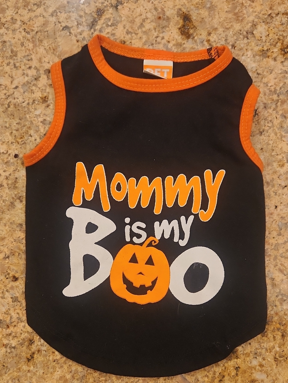 Pets Halloween 'Mommy is My Boo' Black & Orange Costume Onesie Top.